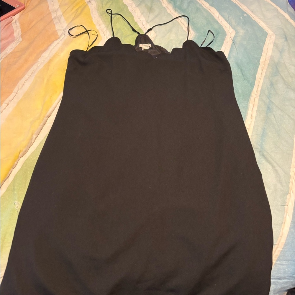 J. Crew Black Scalloped Dress